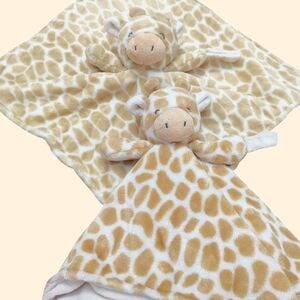 (2) Carter's Lovey Giraffe Plush Snuggler Security Blanket Sleep Cuddle Lot